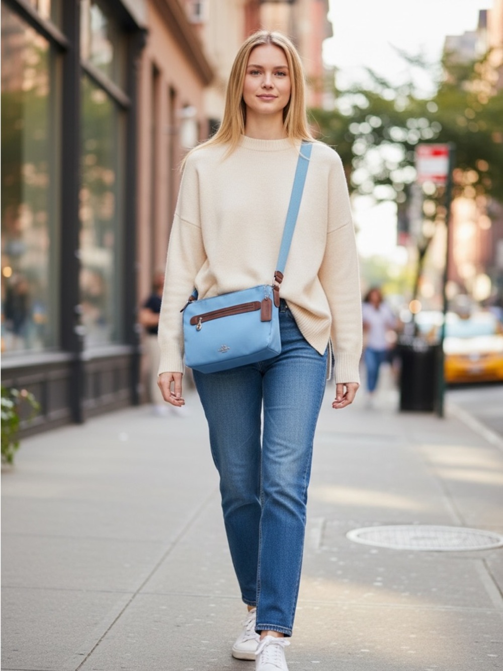 Coach Sawyer Crossbody Bag Blue Nylon Leather Trim NWT Dust Bag - Picture 16 of 16